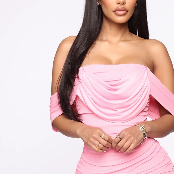 Valentines Day Dress ❤️ Strapless Pink Ruffle Dress - Picture 2 of 4